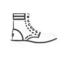 DALL E 2024 10 02 13.52.45 A minimalistic white line drawing of a boot on a transparent background resembling a simple icon or symbol. The design should be similar in style to removebg preview