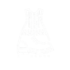 DALL E 2024 10 02 14.18.38 A minimalistic white line drawing of a dress with a transparent background resembling a simple icon or symbol. The design should be similar in style removebg preview