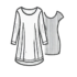 DALL E 2024 10 02 15.18.57 A simple minimalistic white line drawing of a long shirt for women. The design should resemble a clean icon with a transparent background similar to removebg preview