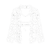 DALL E 2024 10 02 15.47.15 A minimalistic white line drawing of a womens plaid shirt and crop top with a transparent background. The design should resemble a simple icon or sy removebg preview