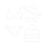 DALL E 2024 10 02 16.38.52 A minimalistic white line drawing of women s swimsuit accessories with a transparent background. The design should resemble a simple icon or symbol removebg preview